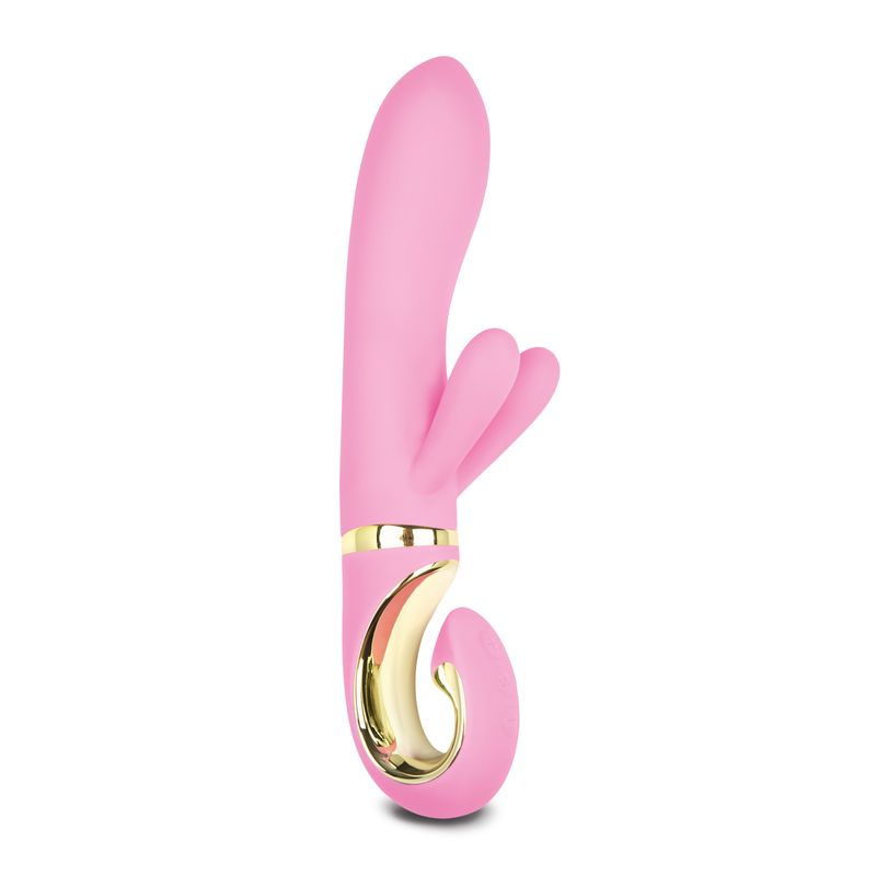 G-spot vibrator in candy pink color with dual stimulation features for maximum pleasure.