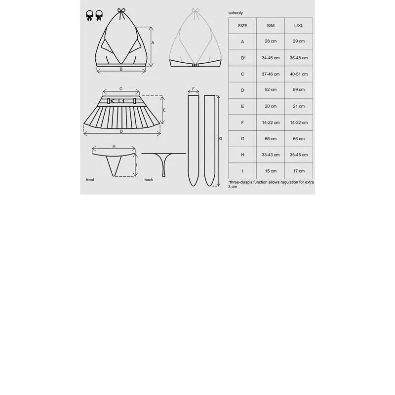School Girl 5 Pc Costume Obsessive Discreet Intimate Essentials.