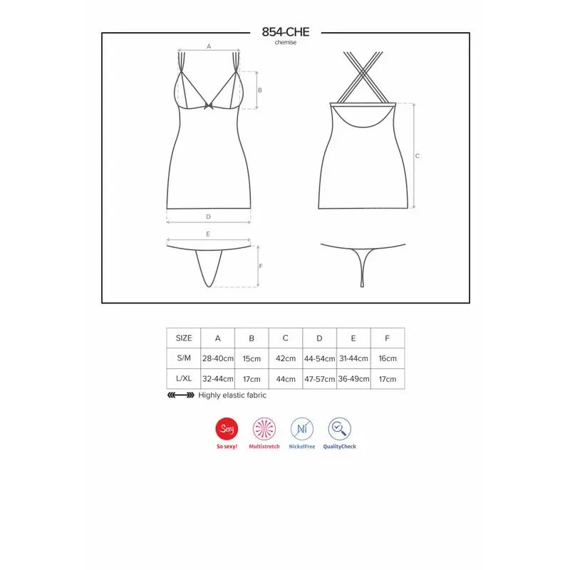 Mesh and Lace Chemise And Thong Obsessive Discreet Intimate Essentials.