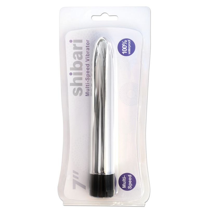 Shibari Multi-Speed Vibrator 7in in packaging, showcasing its sleek design and multi-speed function.