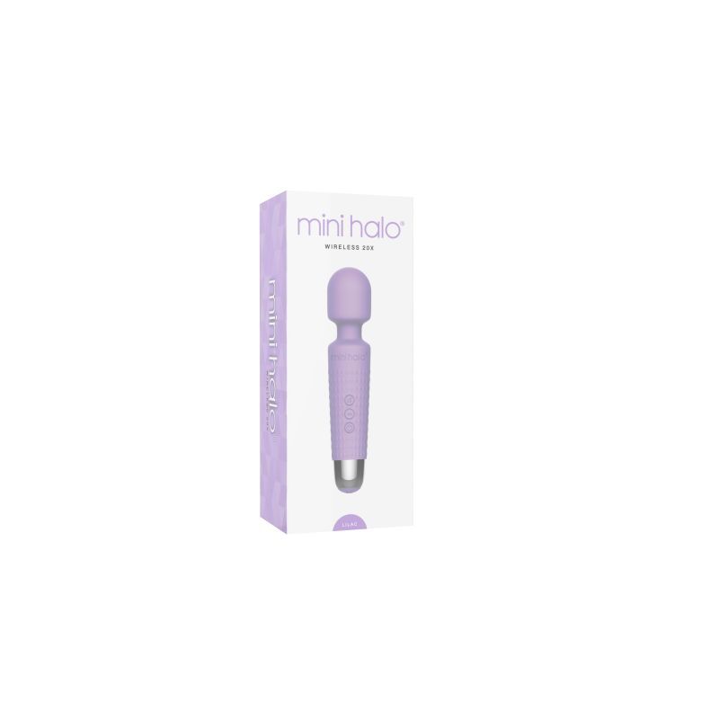 Shibari mini wand massager in lilac packaging showcasing its flexible design and premium silicone material.