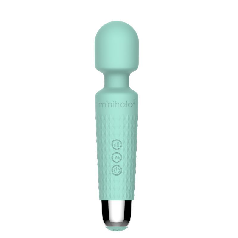 mini wand massager mint green with flexible neck and soft silicone for powerful massage experience