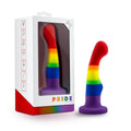 Avant Pride P1 Freedom silicone dildo for pleasure in vibrant rainbow colors with a stylish box.