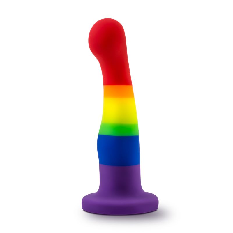 Avant Pride P1 Freedom Silicone Dildo, a colorful silicone dildo for pleasure with strong suction base.