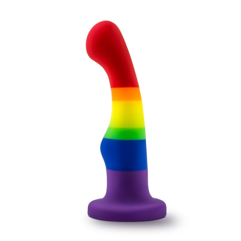 Avant Pride P1 Freedom silicone dildo for pleasure with vivid rainbow design and strong suction cup base