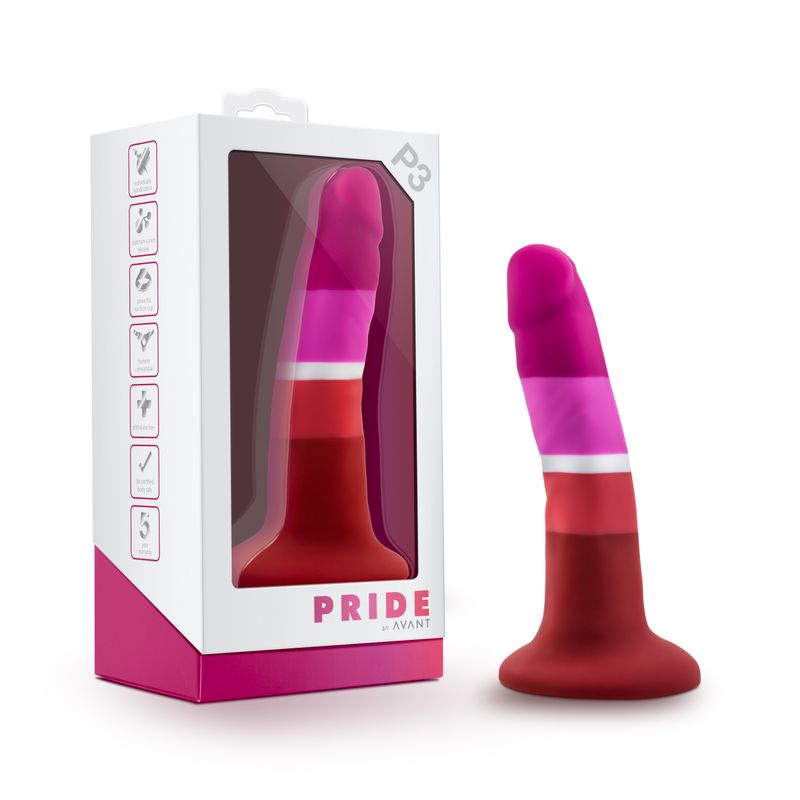 Avant Pride P3 beauty silicone dildo for pleasure in packaging, designed for pleasure and easy cleaning.