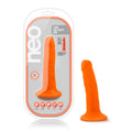 Neo Dual Density Cock 6in Neon Orange, a dual density dildo orange with realistic feel and sturdy suction cup base.