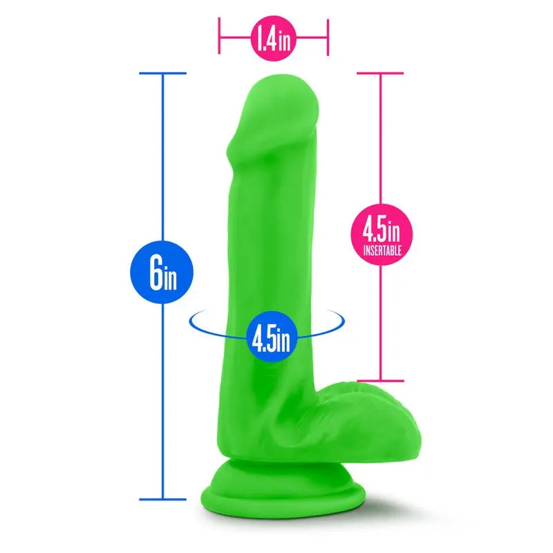 Neo Dual Density Cock With Balls 6in Neon Green Neo Discreet Intimate Essentials.