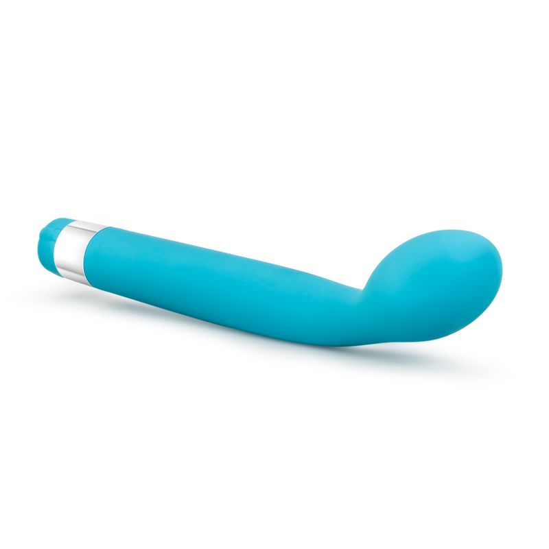Rose Scarlet G Blue G-Spot vibrator featuring a smooth satin finish and angled design for G-spot stimulation.