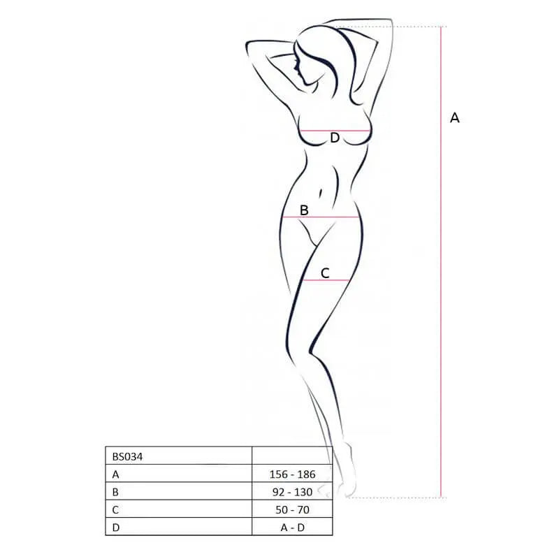 Bodystocking BS034 BLK Passion Lingerie Discreet Intimate Essentials.