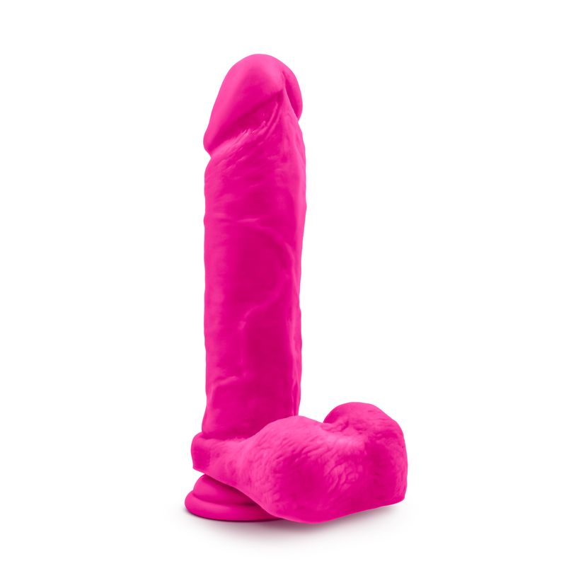 Massive pink dildo featuring ultra-realistic Sensa Feel layers and FlexiShaft technology for enhanced pleasure.