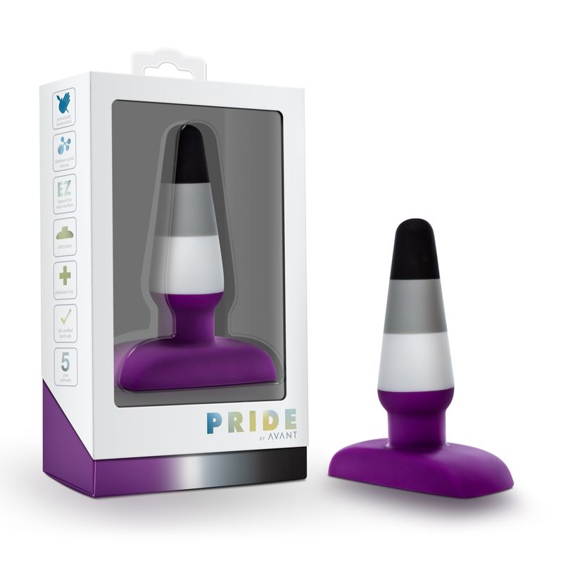 Avant Pride P7 Ace Silicone Butt Plug in packaging, showcasing modern design for comfortable use.