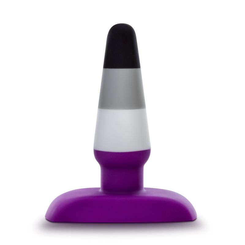 Avant Pride P7 Ace Silicone Butt Plug in vibrant purple with a tapered design, perfect for comfortable wear.