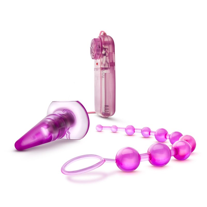 Quickie Kit Anal Pink with vibrating butt plug and graduated anal beads for optimal pink anal play kit experience.