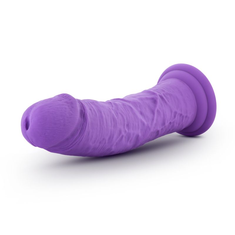 Ruse Jammy Purple, a girthy silicone dildo with a curved shaft and suction cup base for versatile pleasure.