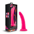 Ruse Jimmy hot pink dildo in packaging, showcasing sleek design and suction cup base for versatile use.