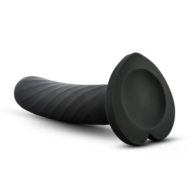 Temptasia Twist Large, a large G-spot vibrator with swirling texture and heart-shaped suction cup base.