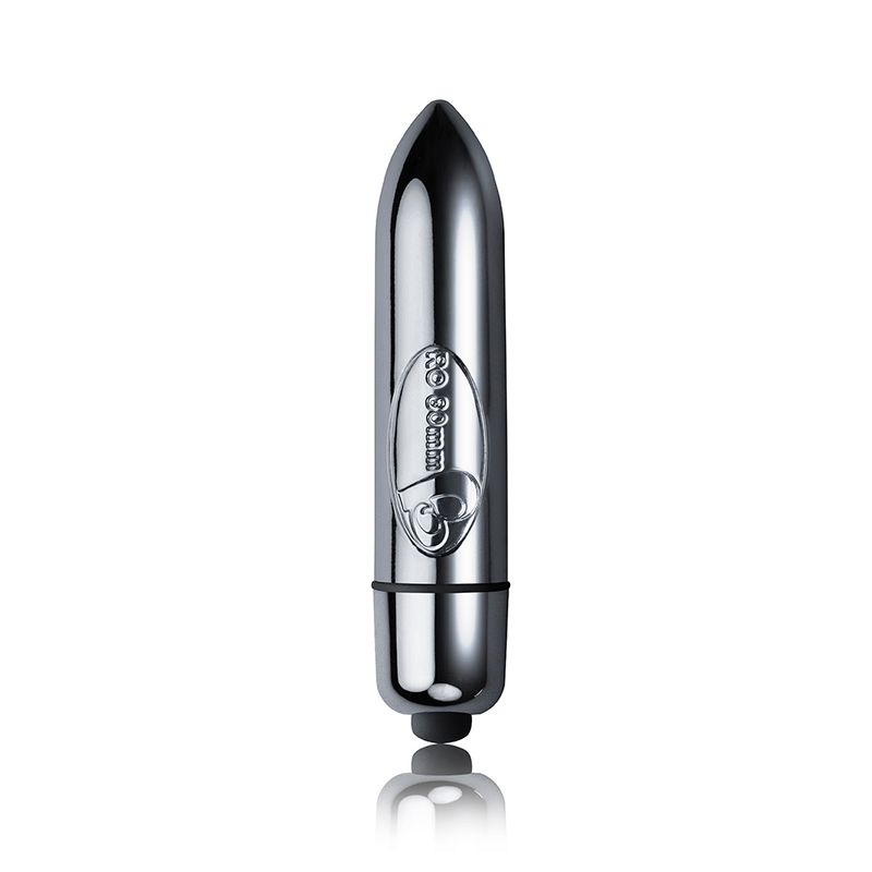 RO-80 single speed bullet in sleek chrome finish, ideal for precision stimulation and discreet pleasure.