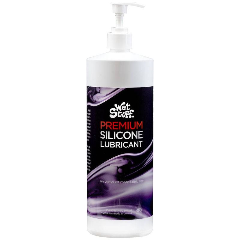 Wet Stuff Premium Silicone BodyGlide Pump Top 990g bottles for intimate essentials and adult entertainment.