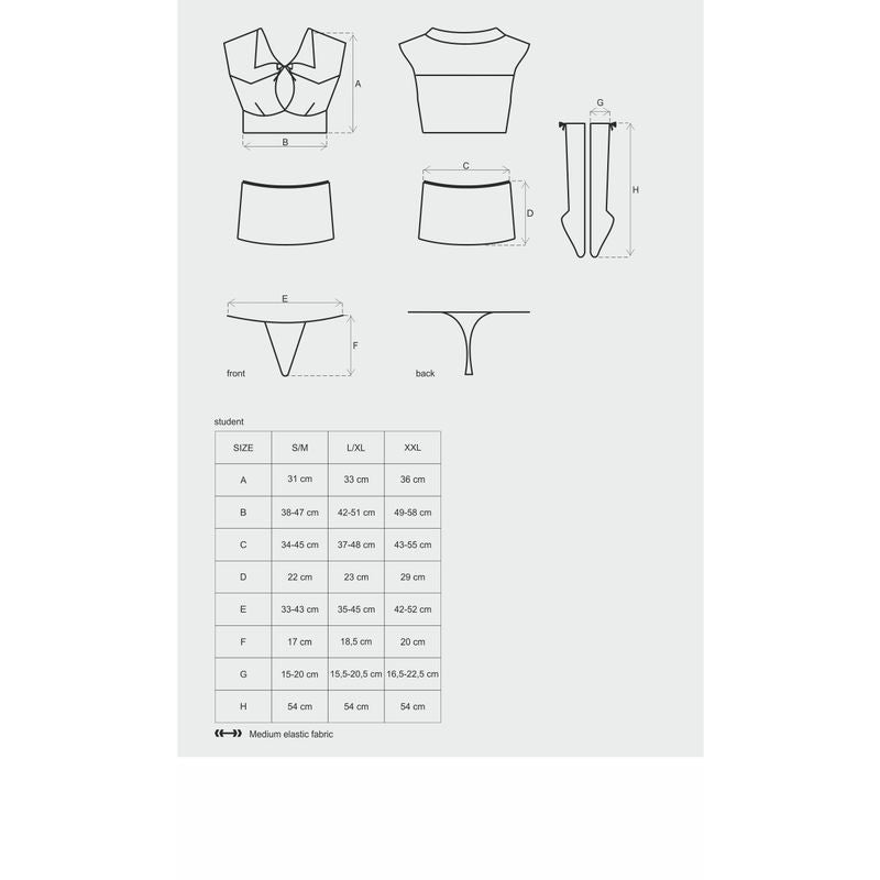 Affordable quality Student 4 Pc Costume  from Obsessive by Discreet Intimate Essentials with Discreet Delivery 