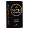 SKYN Large Condoms 10 Pc packaging showcasing large condoms for intimate experience and comfortable fit.