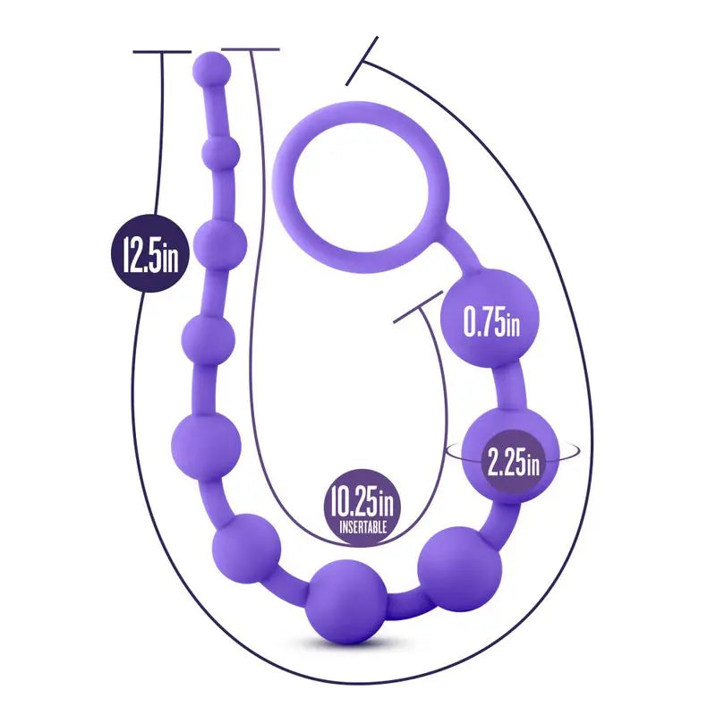 Luxe Silicone 10 Beads Purple Luxe Discreet Intimate Essentials.