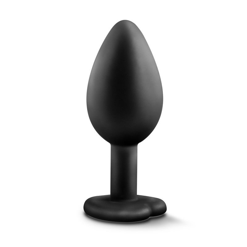 Temptasia bling anal plug small black with tapered tip and heart shaped base for comfortable anal play.