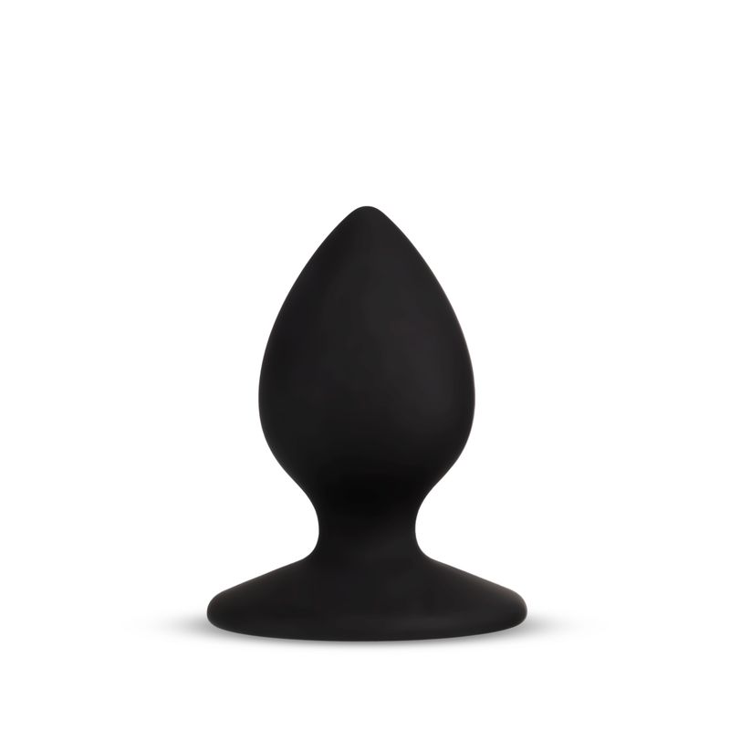 Temptasia Slave Plug Black - satin-smooth silicone anal toy with tapered tip for easy insertion.