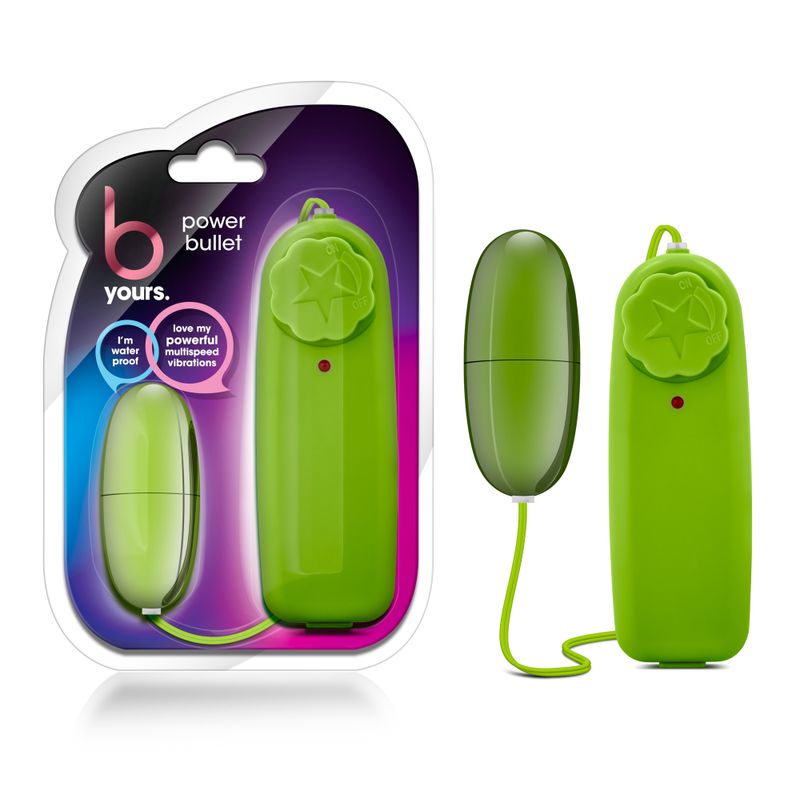 B Yours Power Bullet in lime green for ultimate clitoral stimulation bullet experience and powerful vibrations.