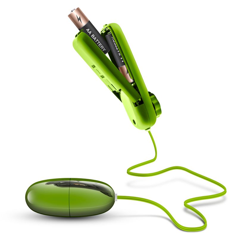B Yours Power Bullet in lime color showcasing battery compartment for clitoral stimulation bullet.