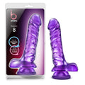 B Yours Basic 8 in purple, a realistic dildo for beginners with suction cup base for versatile use.