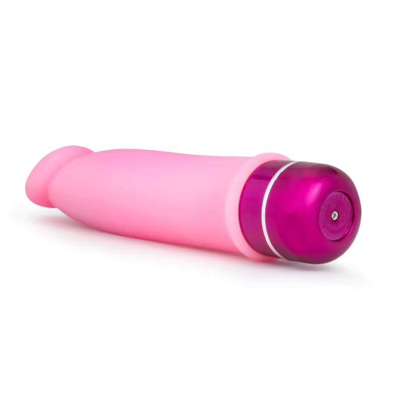 Luxe Purity Pink silicone vibe for erotic adventures showcasing a soft, velvety smooth design.