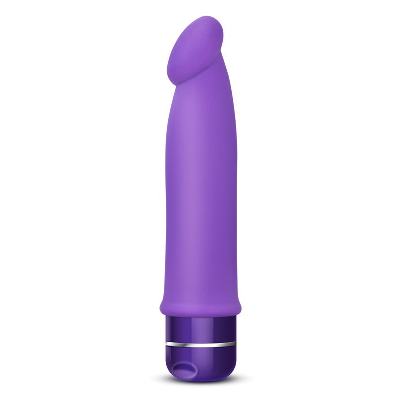 Luxe Purity Purple silicone erotic massager, designed for sensual adventures with its soft, velvety texture and ergonomic shape.