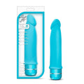 Luxe Purity Blue silicone erotic massager in packaging, featuring a smooth texture for sensual pleasure.