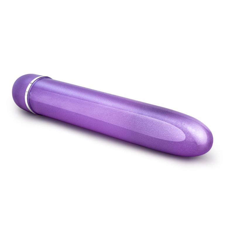 purple waterproof vibrator with a sleek design and shiny finish for pleasurable experiences.