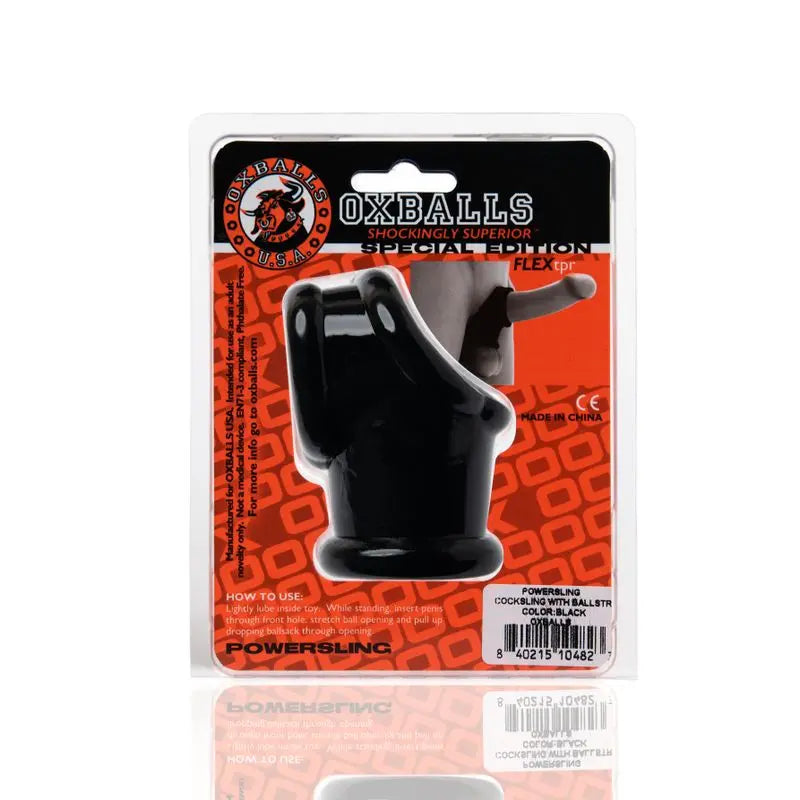 Powersling Cocksling And Ballstretcher Black OxBalls Discreet Intimate Essentials.