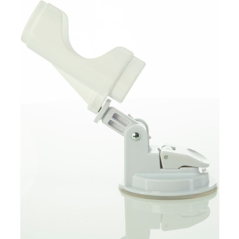 Adjustable white suction cup mount designed for versatile positioning and stability in various applications.