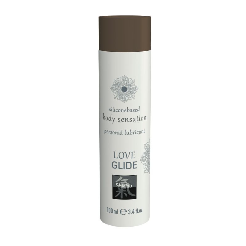 Shiatsu Love Glide Silicone Based Lubricant 100ml bottle for enhanced intimate experiences.
