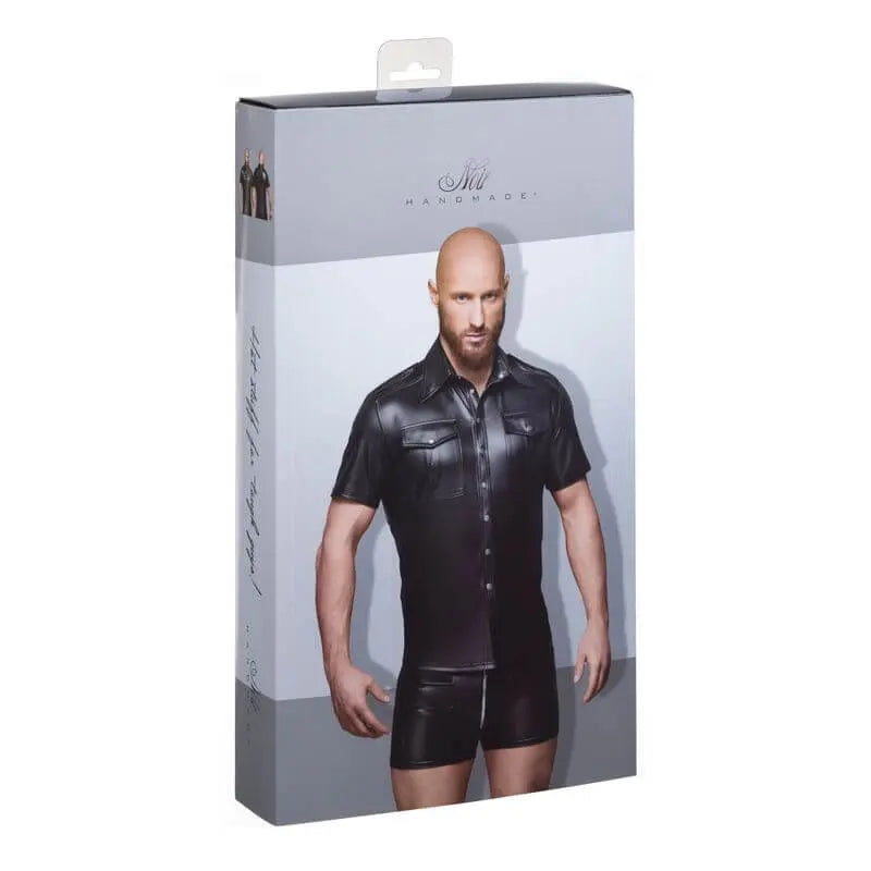 Sexy And Elegant Shirt With Front Pockets Noir Discreet Intimate Essentials.