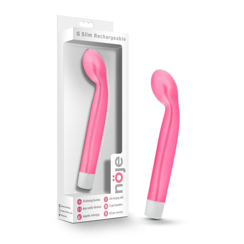 Noje G Slim Rechargeable Rose, a rechargeable G spot vibrator for internal and external pleasure.