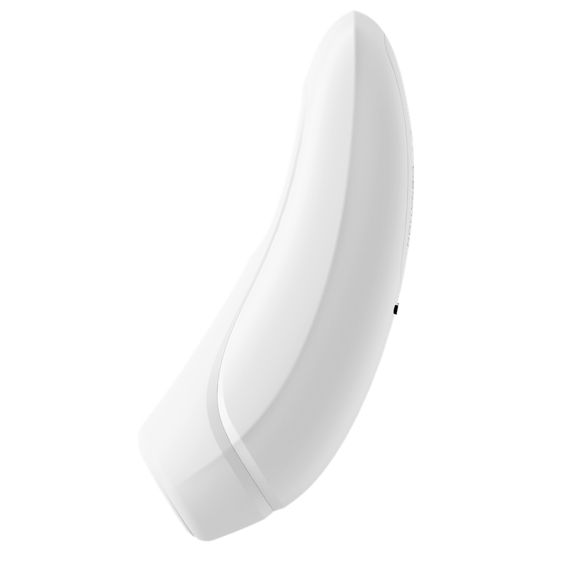 Satisfyer Curvy 1+ clitoral stimulator in white with ergonomic design and advanced features