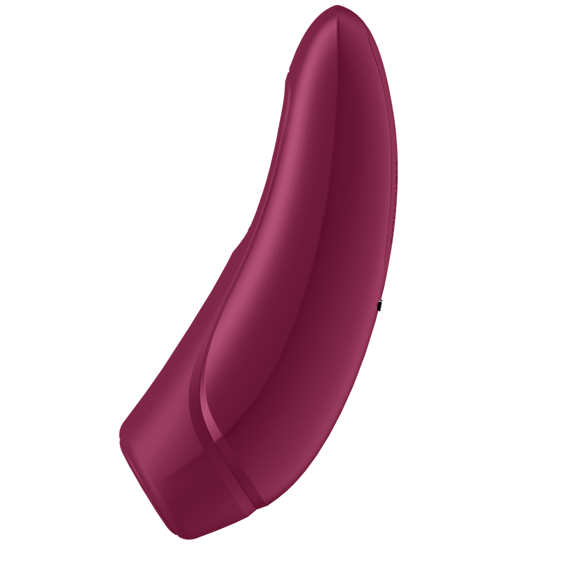Satisfyer Curvy1+ Rose Red ergonomic clitoral stimulator designed for ultimate pleasure.