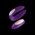 Satisfyer Partner Double Plus Remote, a remote control couples vibrator with U-shaped design and multiple vibration programs.