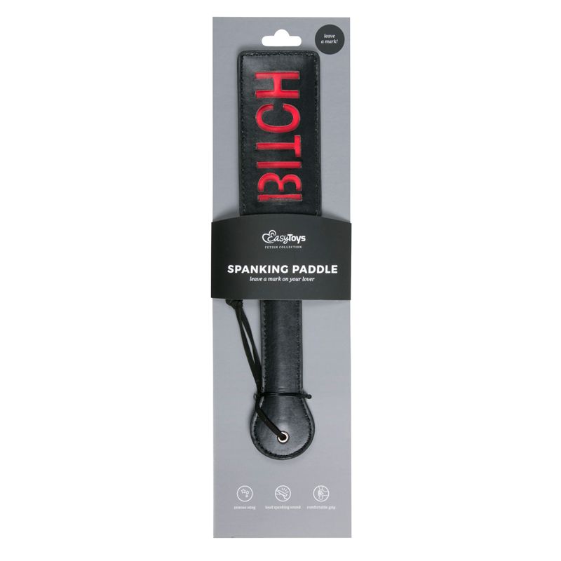 Paddle Bitch Black, spanking paddle with red inscription, perfect intimate essential for her in adult novelty stores.