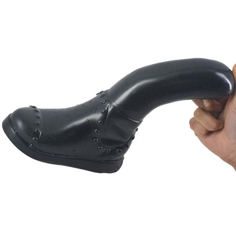 Boot Dildo Black, a realistic PVC dildo designed for intimate essentials, perfect for adult entertainment.