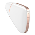 Satisfyer Love Triangle app-enabled air-pulse vibrator showcasing its sleek white design and buttons.