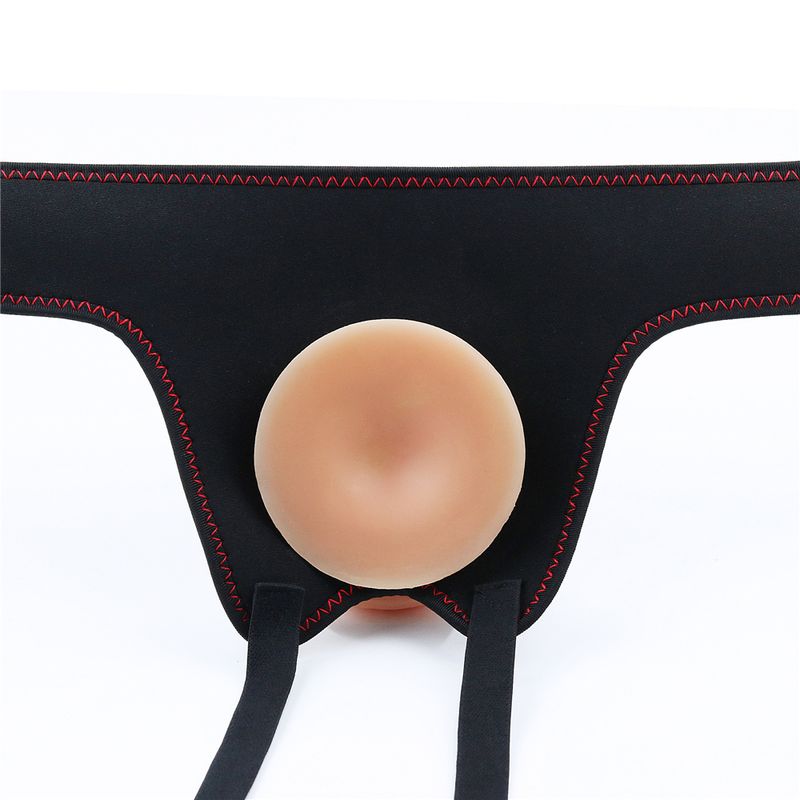 Realistic strap on dildo set with soft glans attached to adjustable harness for enhanced satisfaction.