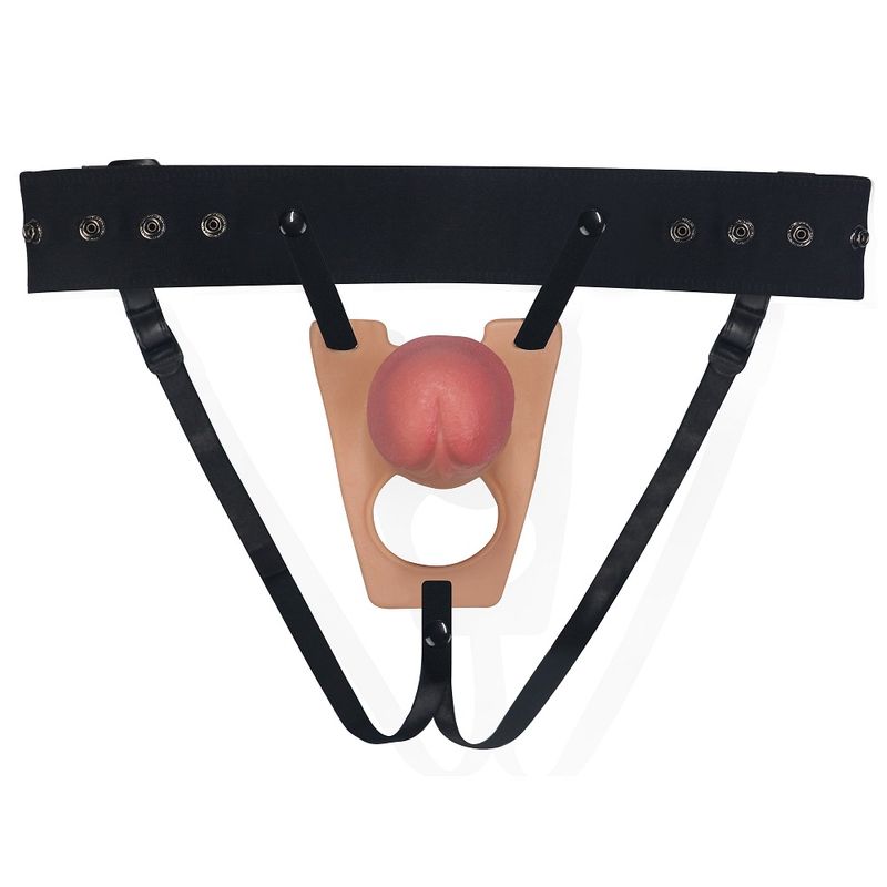 Rodeo Hollow Strap On Set 8.5in featuring a black harness and realistic silicone attachment for intimate essentials.