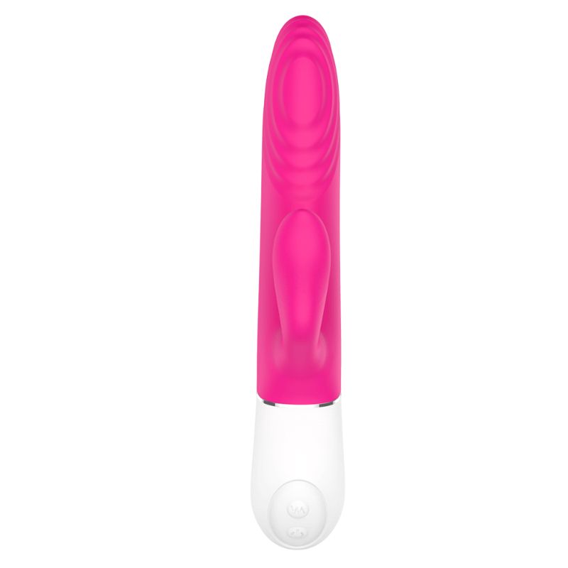 Lighter Thrusting Rabbit Vibrator Pink featuring dual motors, 9 speeds, and USB rechargeable. Ideal pink thrusting rabbit vibrator.