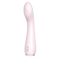 Rechargeable ergonomic massager in pink with flexible neck and ergonomic design for easy use.